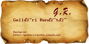 Gelléri Renátó névjegykártya